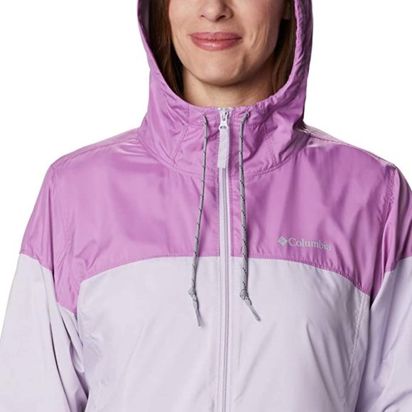 🆕Columbia Women's Flash Forward Lined Windbreaker Jacket, XS-Pale Lilac/Blossom - Picture 4 of 6
